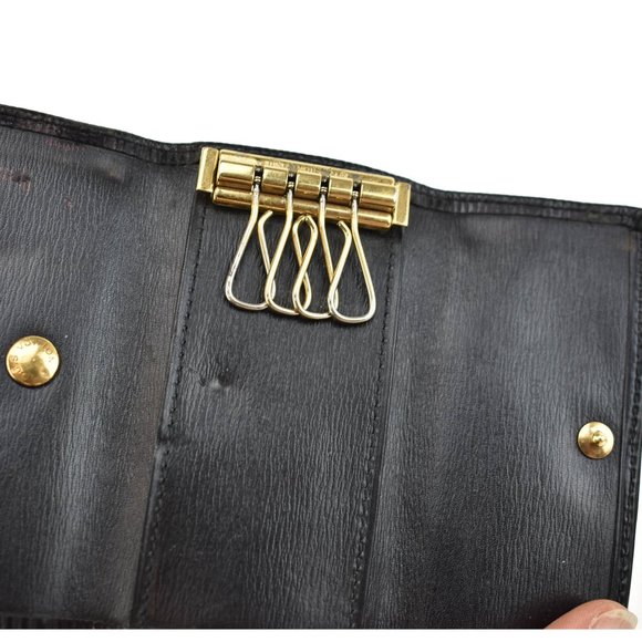 LOUIS VUITTON Black Epi LV Logo Key Case (wo) - Picture 7 of 9